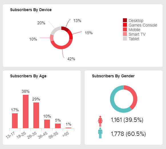 data visualization of some youtube subscribers’ demographics