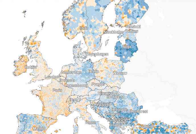 Interactive Infographic about the development of European population