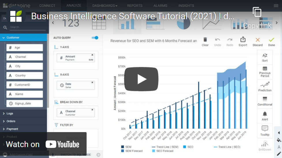Business intelligence software tutorial by datapine 