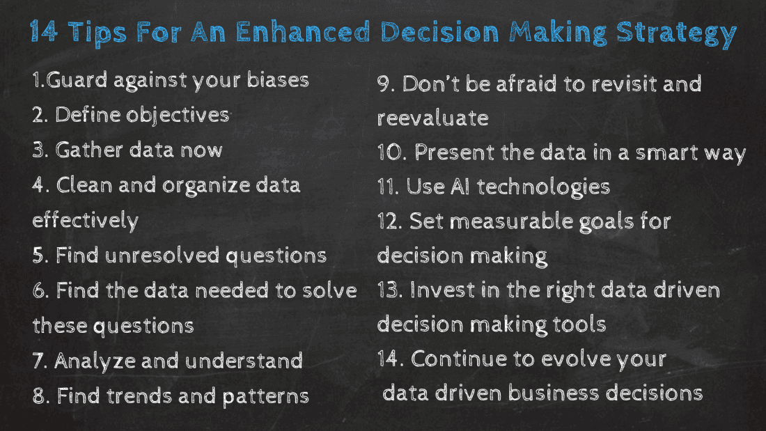 14 tips and tricks for an enhanced data driven decision making strategy