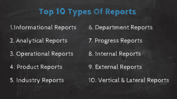Top 10 types of reports overview graphic