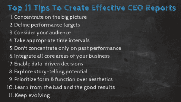 Top 11 tips to create effective CEO reports 