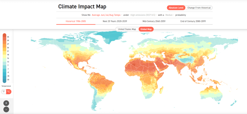 Climate change impact map tracking climate damage across the world 