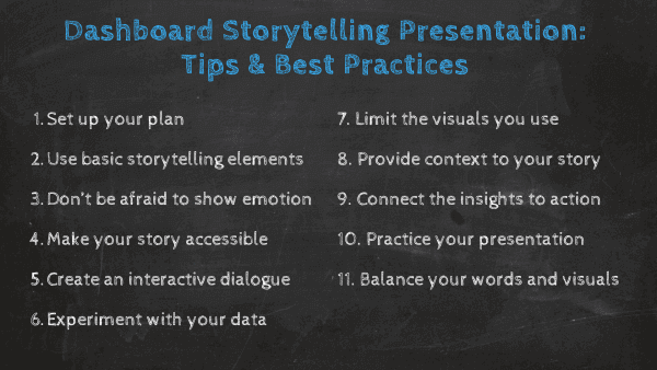 Tips for a perfect dashboard storytelling presentation