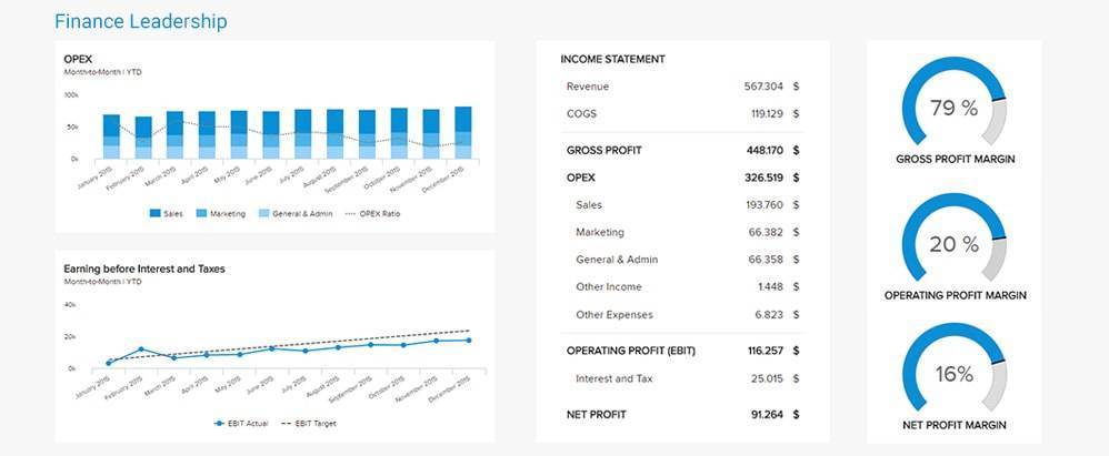 Finanz Analytics Dashboard mit KPIs für die Finanzleitung