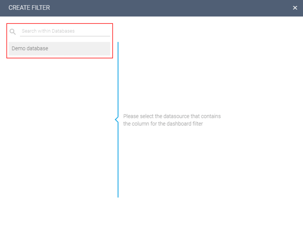 how to add a new dashboard filter step #1: choose data source