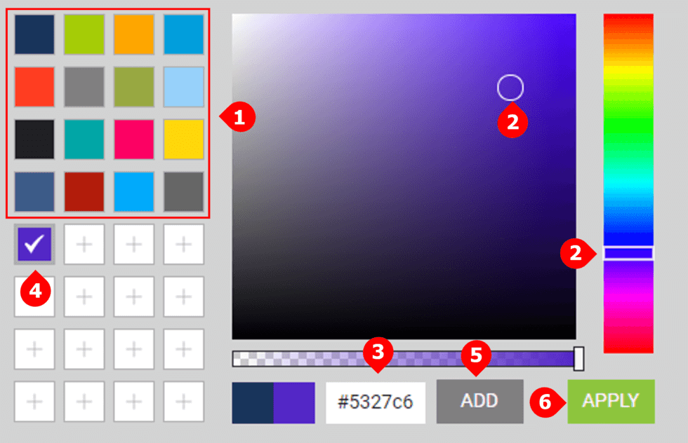 how to use the color picker in datapine