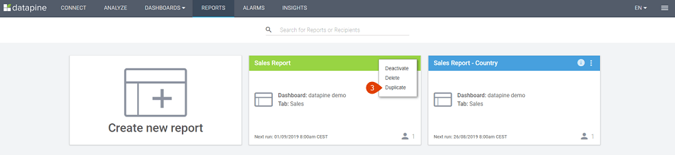 How to duplicate reports