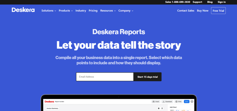 small business reporting software: Deskera