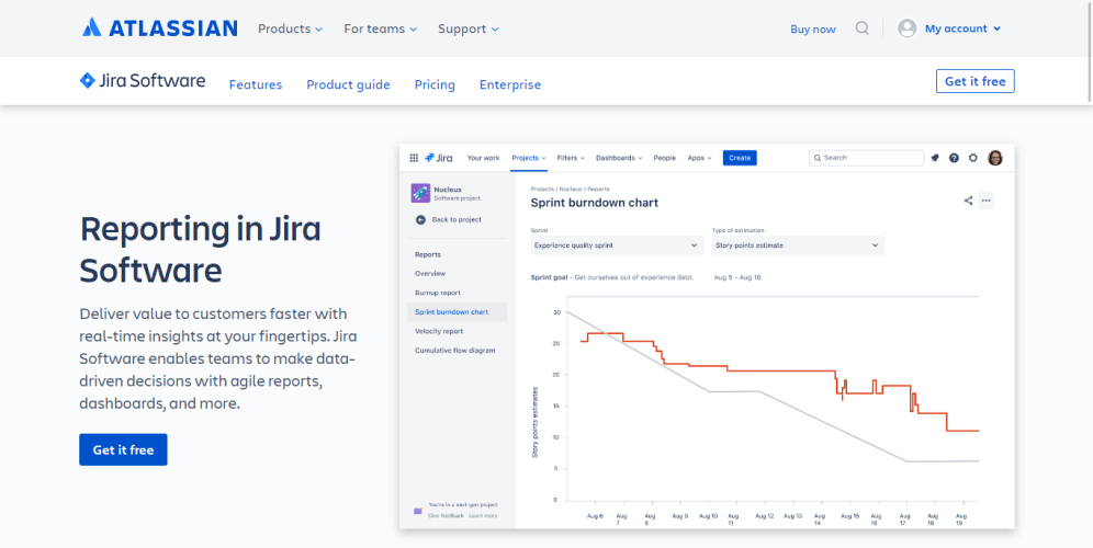 one of the best IT reporting tools: Jira